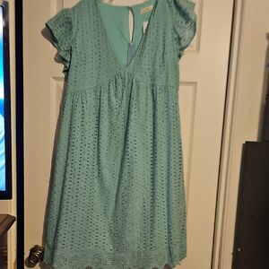 Charming Blue Eyelet Kids Dress